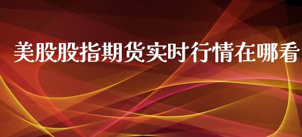 美股股指期货实时行情在哪看_https://www.liuyiidc.com_财经要闻_第1张