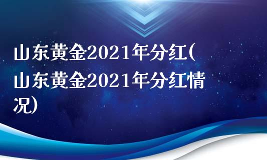 山东黄金2021年分红(山东黄金2021年分红情况)_https://www.liuyiidc.com_国际期货_第1张