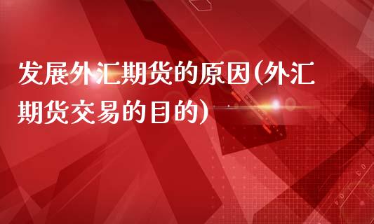 发展外汇期货的原因(外汇期货交易的目的)_https://www.liuyiidc.com_期货知识_第1张