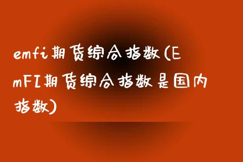 emfi期货综合指数(EmFI期货综合指数是国内指数)_https://www.liuyiidc.com_期货品种_第1张