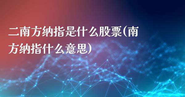 二南方纳指是什么股票(南方纳指什么意思)_https://www.liuyiidc.com_期货知识_第1张