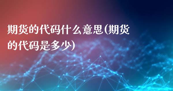 期货的代码什么意思(期货的代码是多少)_https://www.liuyiidc.com_期货理财_第1张