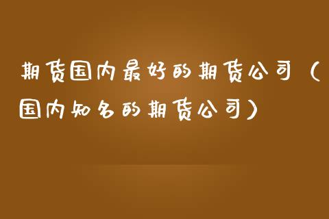 期货国内最好的期货（国内知名的期货）_https://www.liuyiidc.com_基金理财_第1张