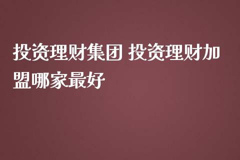 投资理财集团 投资理财哪家最好_https://www.liuyiidc.com_保险理财_第1张