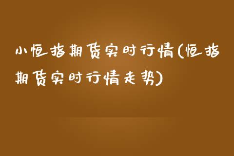 小恒指期货实时行情(恒指期货实时行情走势)_https://www.liuyiidc.com_国际期货_第1张