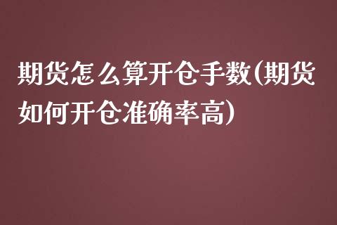 期货怎么算开仓手数(期货如何开仓准确率高)_https://www.liuyiidc.com_理财品种_第1张