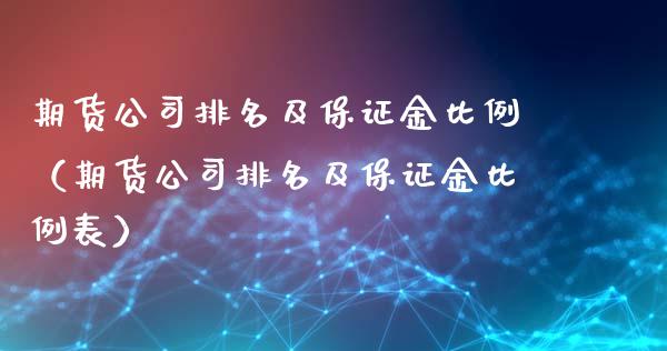 期货排名及保证金比例（期货排名及保证金比例表）_https://www.liuyiidc.com_期货品种_第1张