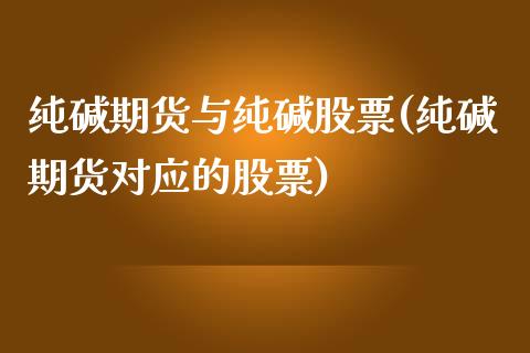 纯碱期货与纯碱股票(纯碱期货对应的股票)_https://www.liuyiidc.com_期货知识_第1张