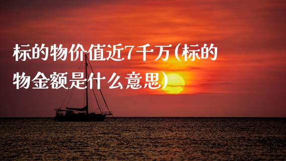 标的物价值近7千万(标的物金额是什么意思)_https://www.liuyiidc.com_理财品种_第1张