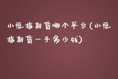 小恒指期货哪个平台(小恒指期货一手多少钱)_https://www.liuyiidc.com_恒生指数_第1张