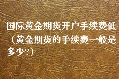 国际黄金期货手续费低（黄金期货的手续费一般是多少?）_https://www.liuyiidc.com_黄金期货_第1张