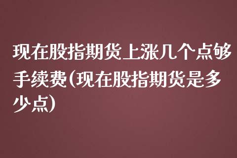 现在股指期货上涨几个点够手续费(现在股指期货是多少点)_https://www.liuyiidc.com_期货交易所_第1张