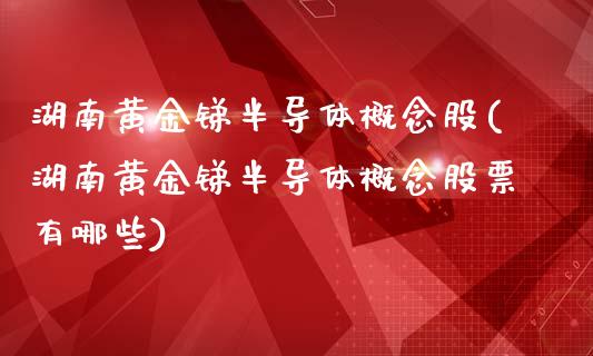 湖南黄金锑半导体概念股(湖南黄金锑半导体概念股票有哪些)_https://www.liuyiidc.com_股票理财_第1张