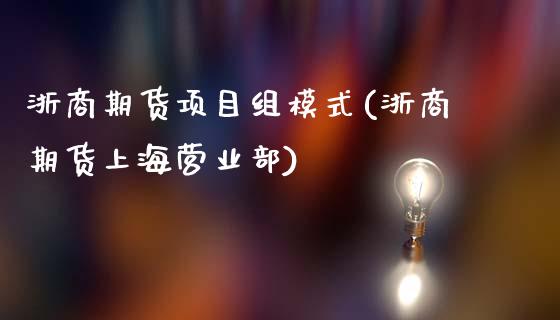 浙商期货项目组模式(浙商期货上海)_https://www.liuyiidc.com_期货直播_第1张