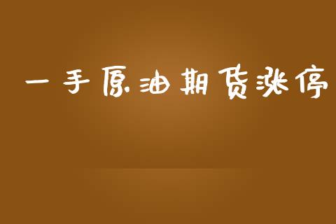 一手原油期货涨停_https://www.liuyiidc.com_原油直播室_第1张