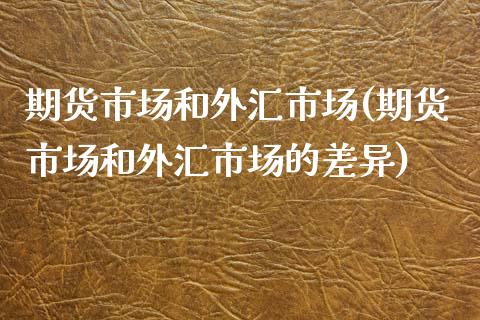 期货市场和外汇市场(期货市场和外汇市场的差异)_https://www.liuyiidc.com_期货交易所_第1张