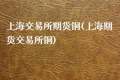 上海交易所期货铜(上海期货交易所铜)_https://www.liuyiidc.com_国际期货_第1张