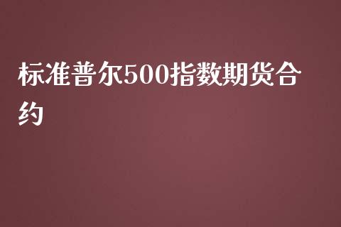 标准普尔500指数期货合约_https://www.liuyiidc.com_期货软件_第1张