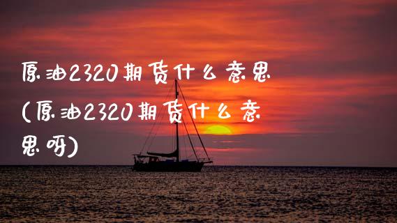 原油2320期货什么意思(原油2320期货什么意思呀)_https://www.liuyiidc.com_期货软件_第1张