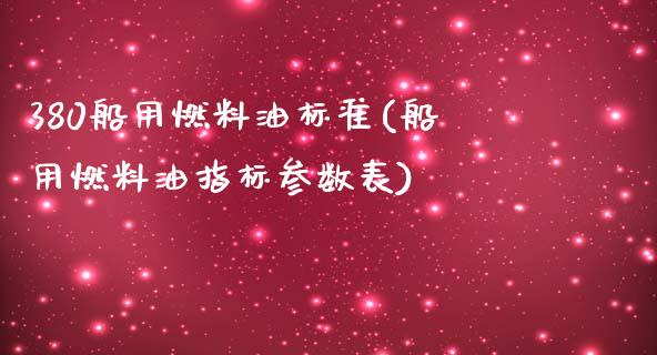 380船用燃料油标准(船用燃料油指标参数表)_https://www.liuyiidc.com_恒生指数_第1张