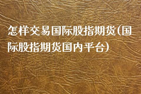 怎样交易国际股指期货(国际股指期货国内平台)_https://www.liuyiidc.com_理财百科_第1张