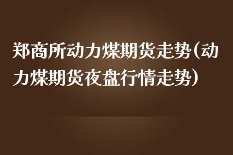 郑商所动力煤期货走势(动力煤期货夜盘行情走势)_https://www.liuyiidc.com_国际期货_第1张