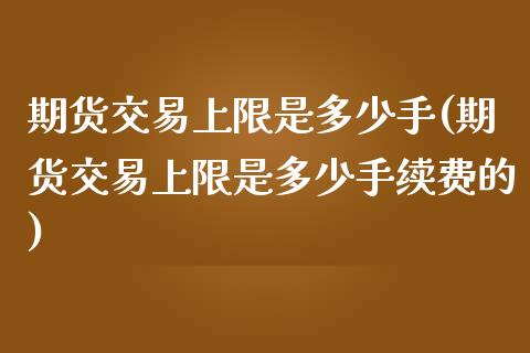 期货交易上限是多少手(期货交易上限是多少手续费的)_https://www.liuyiidc.com_期货交易所_第1张