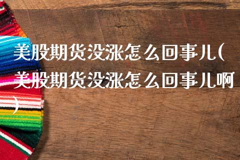 美股期货没涨怎么回事儿(美股期货没涨怎么回事儿啊)_https://www.liuyiidc.com_财经要闻_第1张