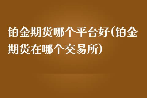 铂金期货哪个平台好(铂金期货在哪个交易所)_https://www.liuyiidc.com_国际期货_第1张