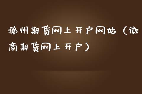 滁州期货网上（徽商期货网上）_https://www.liuyiidc.com_期货理财_第1张