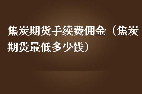 焦炭期货手续费佣金（焦炭期货最低多少钱）