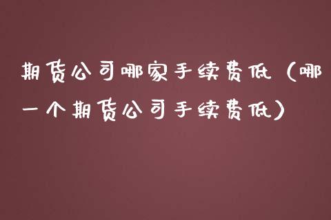 期货哪家手续费低（哪一个期货手续费低）_https://www.liuyiidc.com_原油直播室_第1张