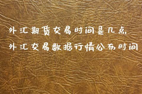 外汇期货交易时间是几点 外汇交易数据行情公布时间_https://www.liuyiidc.com_期货理财_第1张