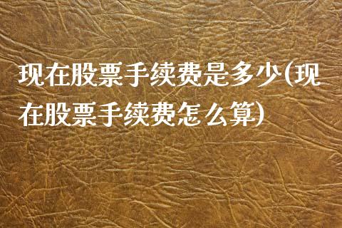 现在股票手续费是多少(现在股票手续费怎么算)_https://www.liuyiidc.com_期货直播_第1张