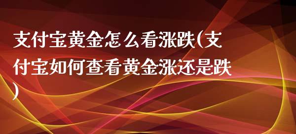 支付宝黄金怎么看涨跌(支付宝如何查看黄金涨还是跌)_https://www.liuyiidc.com_期货直播_第1张