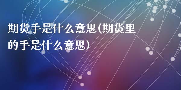 期货手是什么意思(期货里的手是什么意思)_https://www.liuyiidc.com_国际期货_第1张