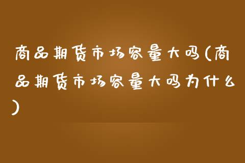 商品期货市场容量大吗(商品期货市场容量大吗为什么)_https://www.liuyiidc.com_期货品种_第1张