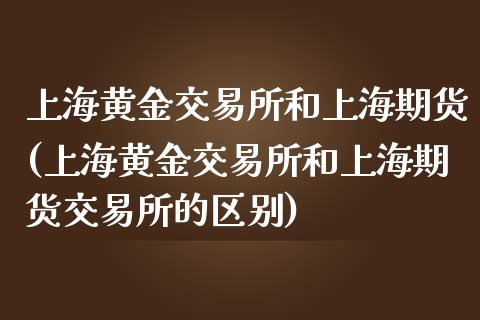 上海黄金交易所和上海期货(上海黄金交易所和上海期货交易所的区别)_https://www.liuyiidc.com_财经要闻_第1张