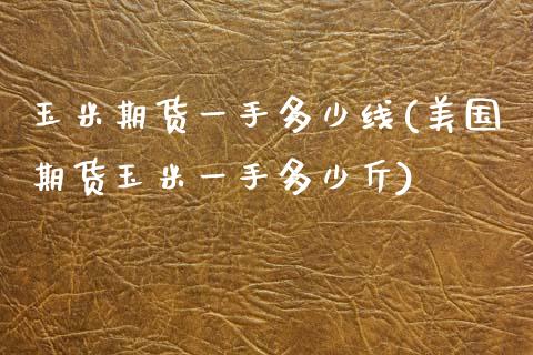 玉米期货一手多少线(美国期货玉米一手多少斤)_https://www.liuyiidc.com_期货理财_第1张