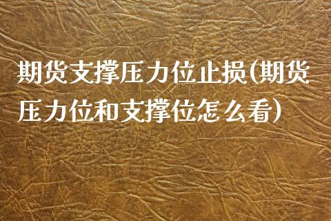 期货支撑压力位止损(期货压力位和支撑位怎么看)_https://www.liuyiidc.com_国际期货_第1张