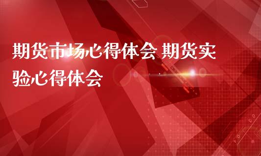 期货市场心得体会 期货实验心得体会_https://www.liuyiidc.com_期货理财_第1张