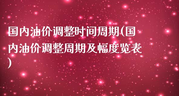 国内油价调整时间周期(国内油价调整周期及幅度览表)_https://www.liuyiidc.com_期货品种_第1张