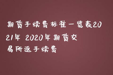 期货手续费标准表2021年 2020年期货交易所返手续费_https://www.liuyiidc.com_理财品种_第1张