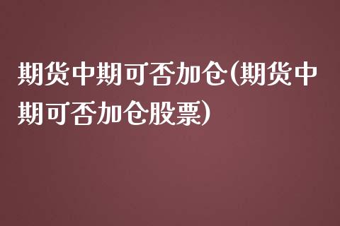 期货中期可否加仓(期货中期可否加仓股票)_https://www.liuyiidc.com_股票理财_第1张