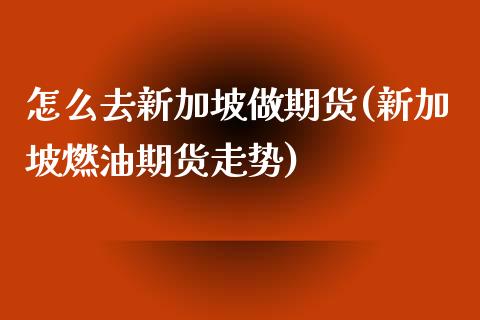 怎么去新加坡做期货(新加坡燃油期货走势)_https://www.liuyiidc.com_期货知识_第1张