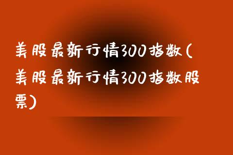 美股最新行情300指数(美股最新行情300指数股票)_https://www.liuyiidc.com_财经要闻_第1张