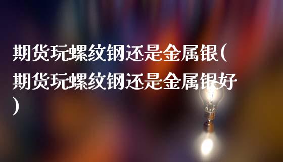 期货玩螺纹钢还是金属银(期货玩螺纹钢还是金属银好)_https://www.liuyiidc.com_期货软件_第1张