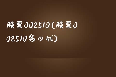 股票002510(股票002510多少钱)_https://www.liuyiidc.com_股票理财_第1张