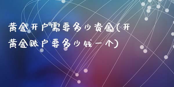 黄金开户需要多少资金(开黄金账户要多少钱一个)_https://www.liuyiidc.com_恒生指数_第1张