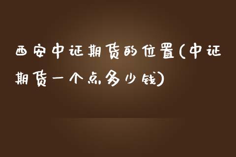 西安中证期货的位置(中证期货一个点多少钱)_https://www.liuyiidc.com_期货理财_第1张